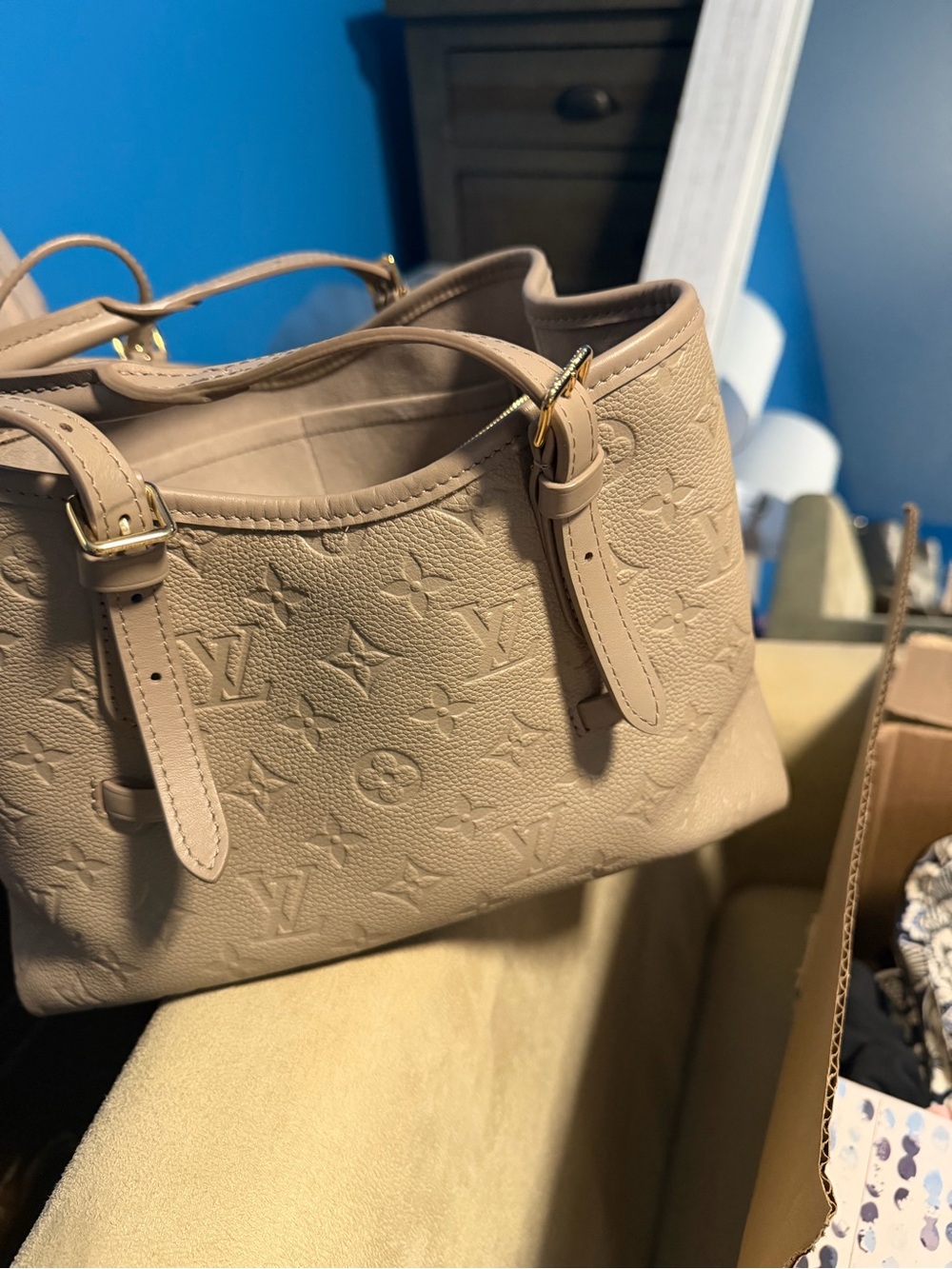Louis Vuitton Nude Monogram Embossed Shoulder Bag
